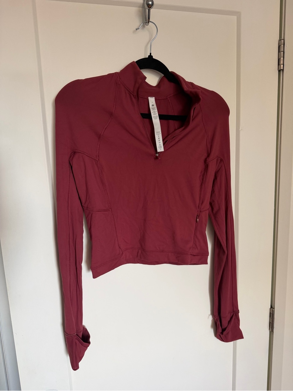 lululemon Light Maroon Cropped Quarter-Zip
